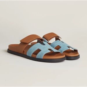 Hermes Denim Chypre Sandals